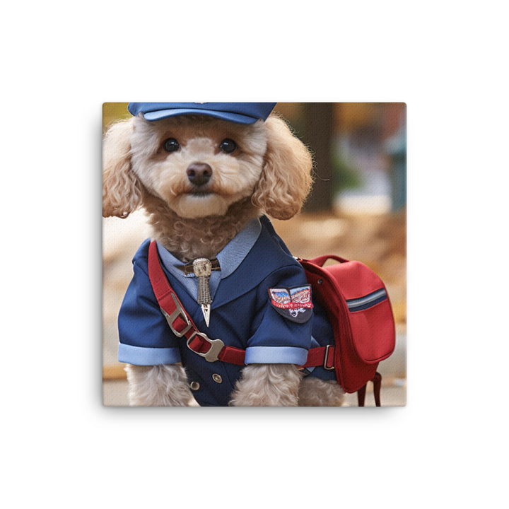 Poodle Mail Carrier Canvas - PosterfyAI.com