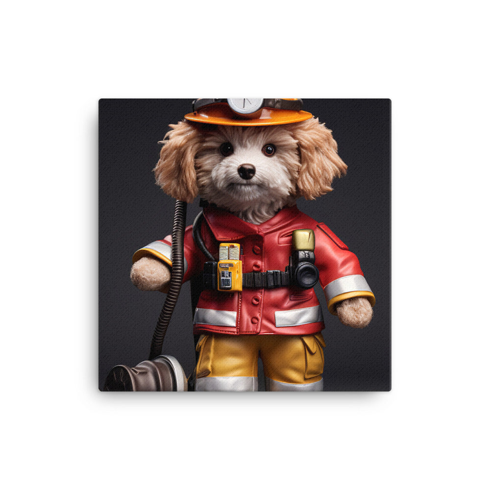 Poodle Firefighter Canvas - PosterfyAI.com