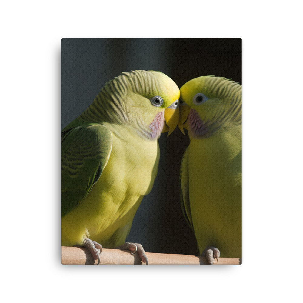 Parakeet Lovebirds Canvas - PosterfyAI.com