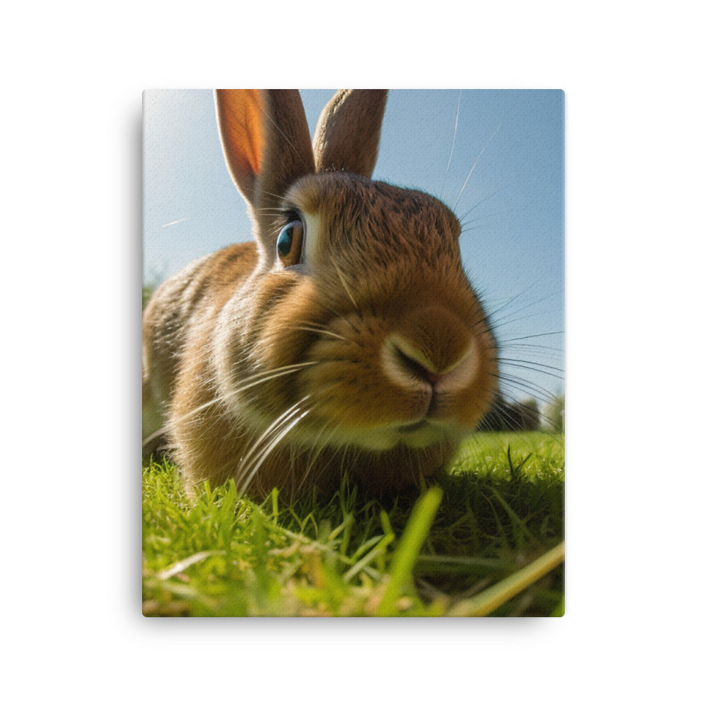 Flemish Giant Rabbit Outdoors Canvas - PosterfyAI.com