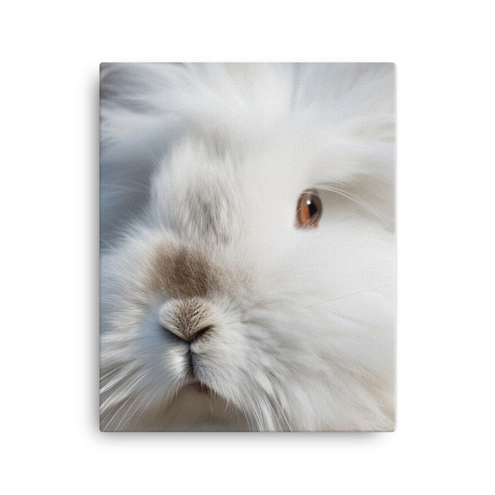 Angora Rabbit Portrait Canvas - PosterfyAI.com