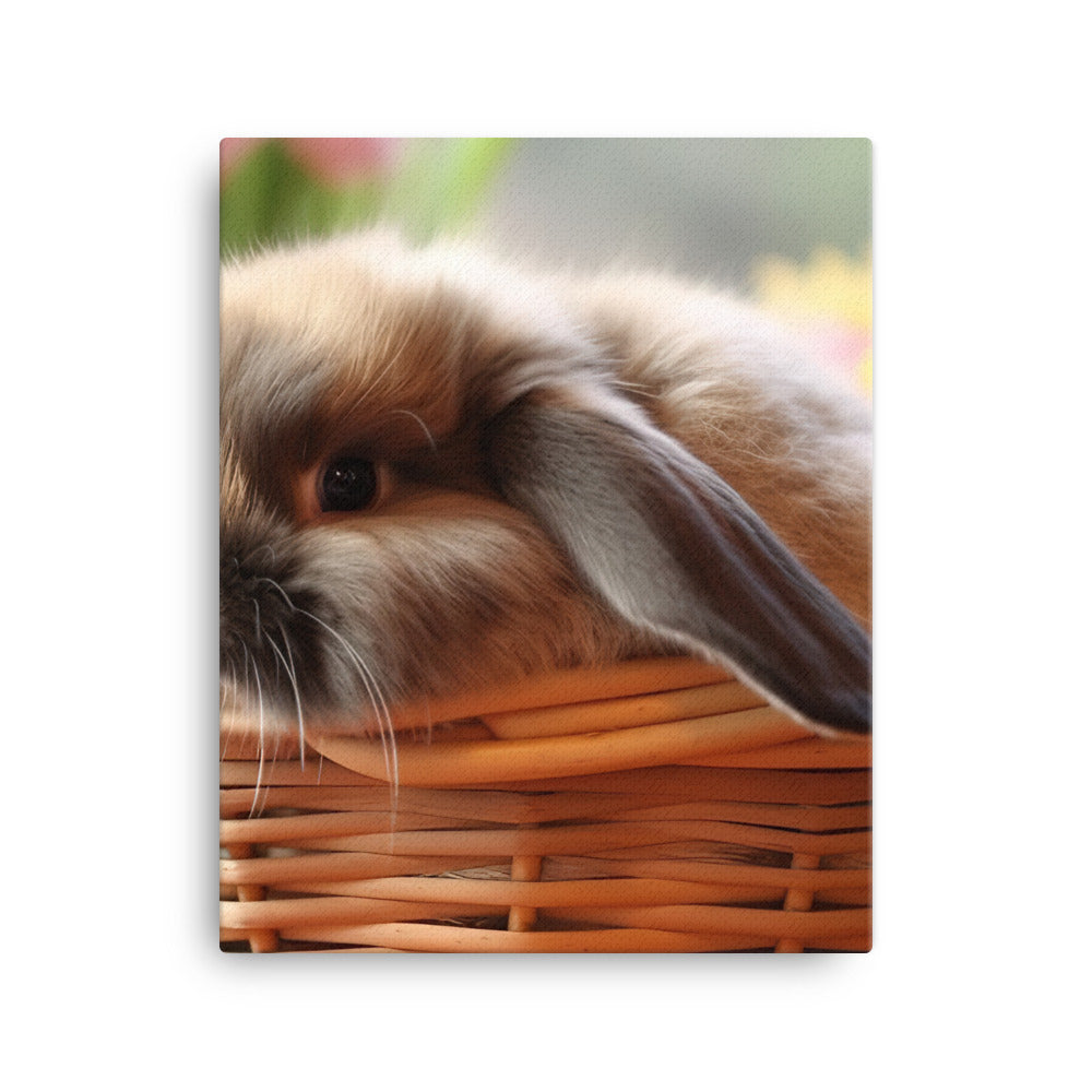 American Fuzzy Lop in a Basket Canvas - PosterfyAI.com