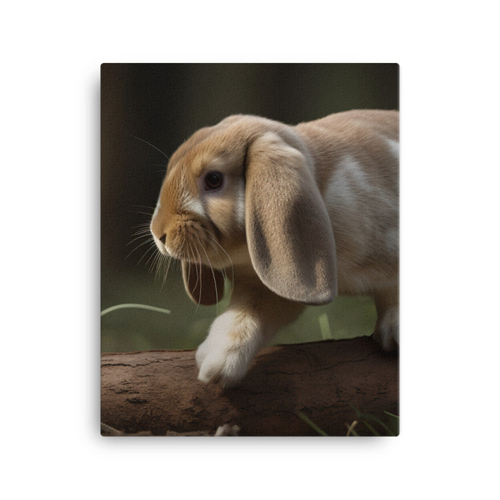 Adventurous English Lop Canvas - PosterfyAI.com