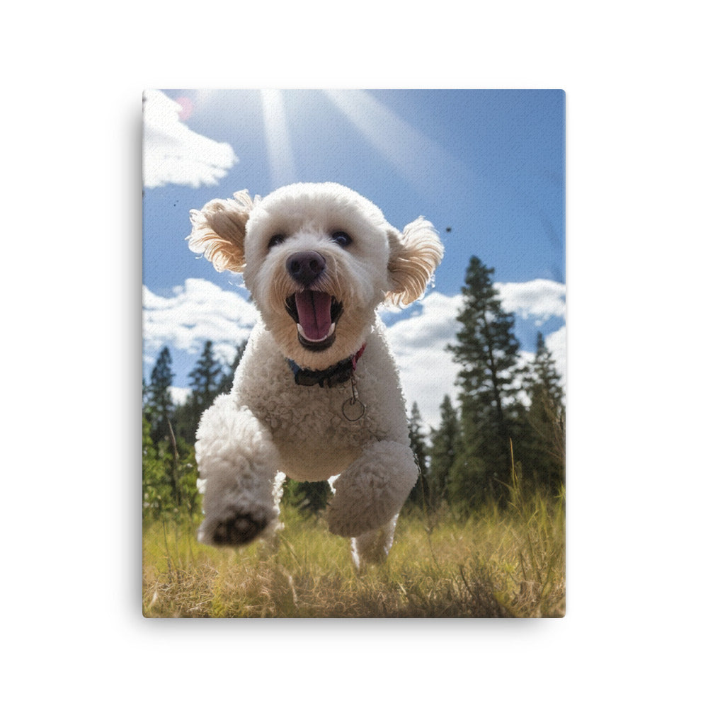 The Playful Poodle Canvas - PosterfyAI.com