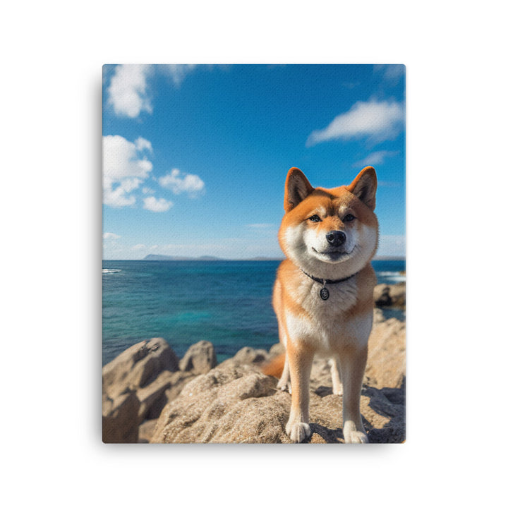 Shiba Inu Gazing Out Canvas - PosterfyAI.com