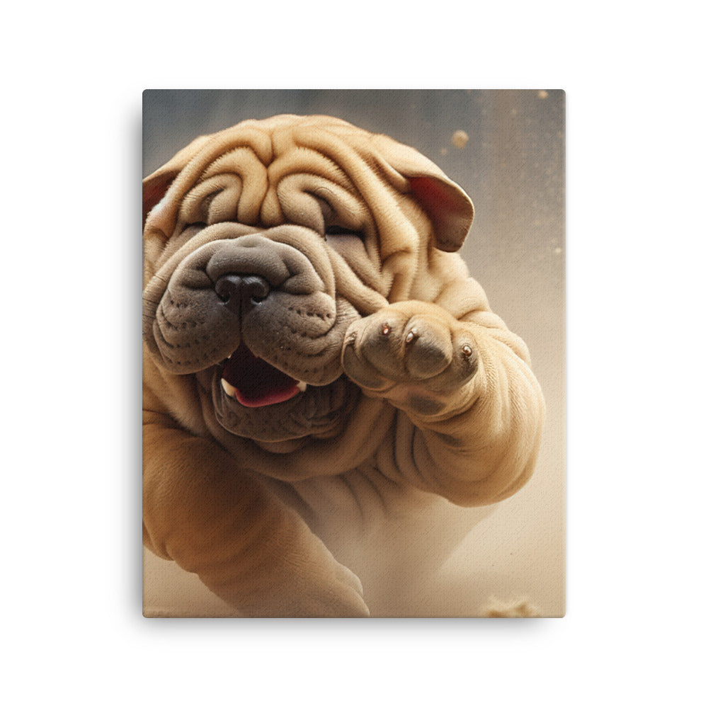 Shar Pei Playtime Canvas - PosterfyAI.com