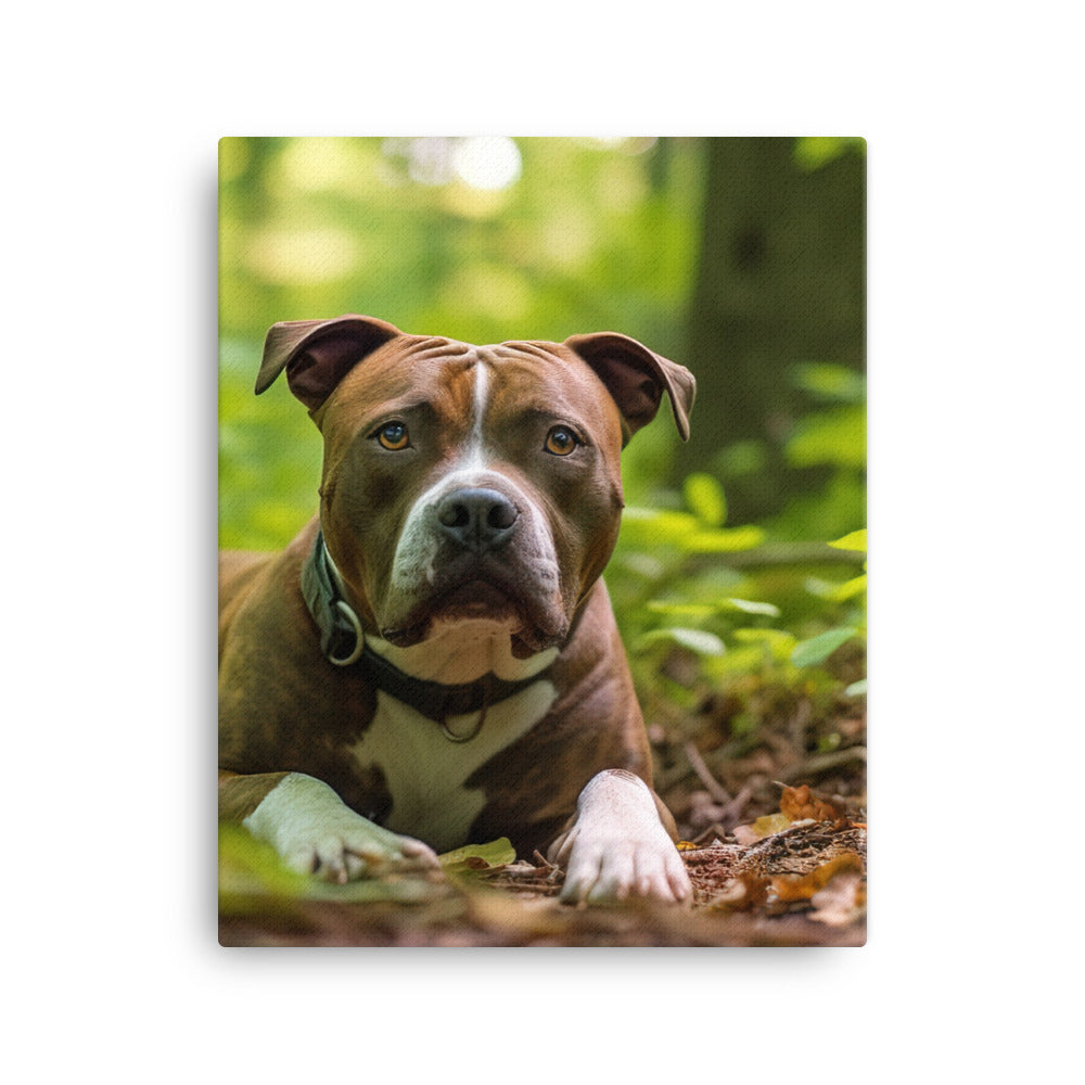 Serene American Staffordshire Terrier Canvas - PosterfyAI.com