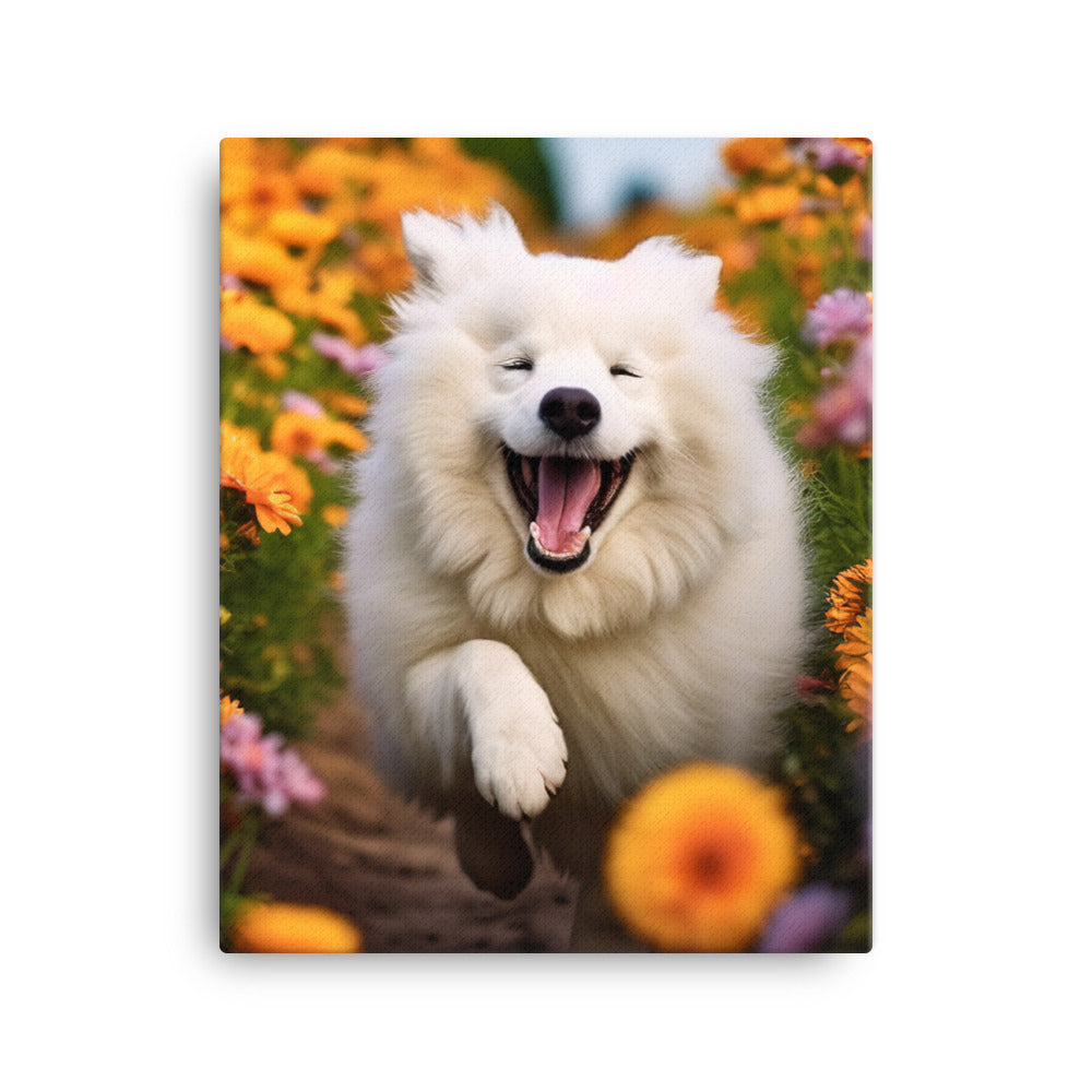 Samoyed Smile Canvas - PosterfyAI.com