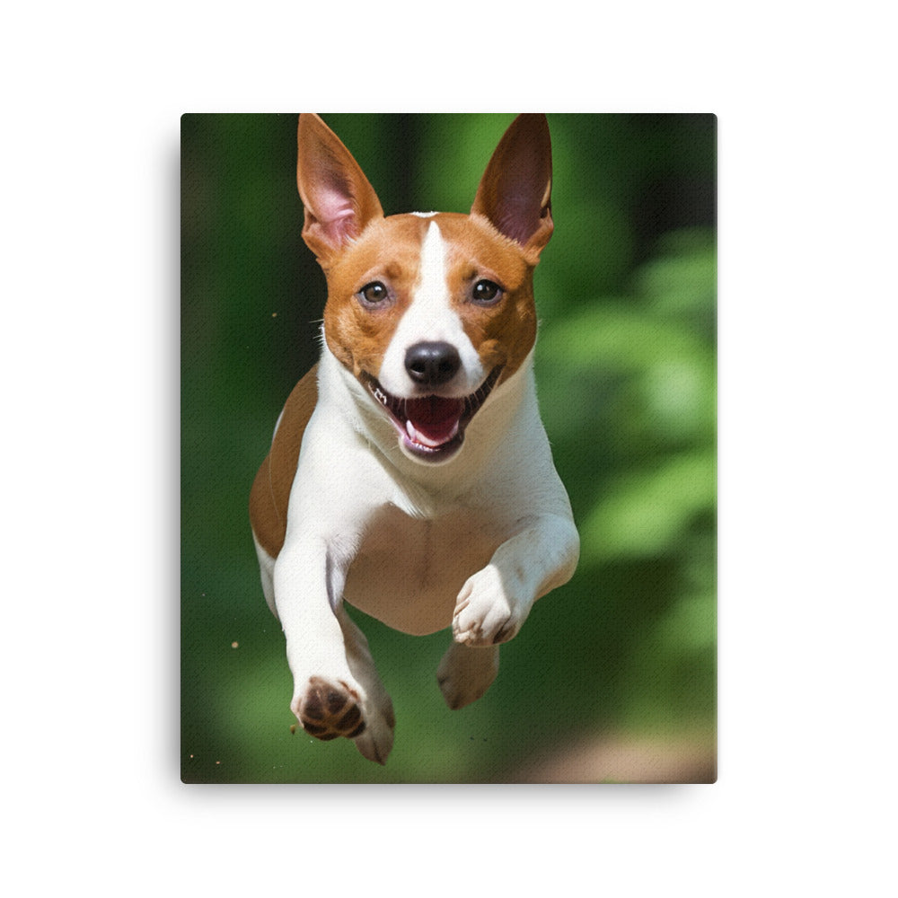 Running Basenji Canvas - PosterfyAI.com