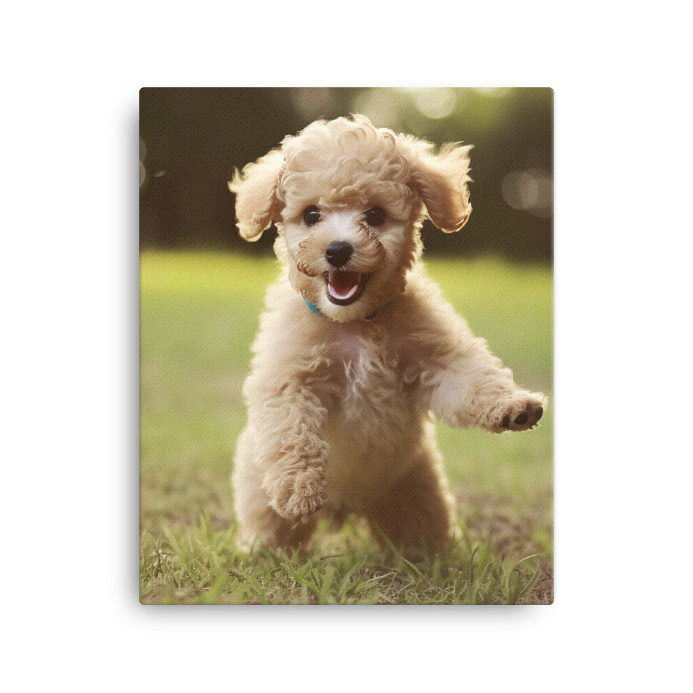 Playful Poodle Pup Canvas - PosterfyAI.com