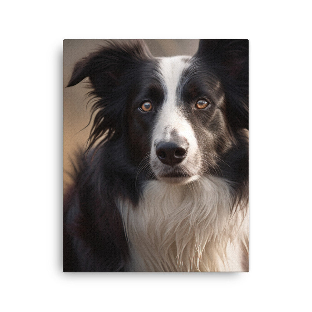 Majestic Border Collie Portrait Canvas - PosterfyAI.com