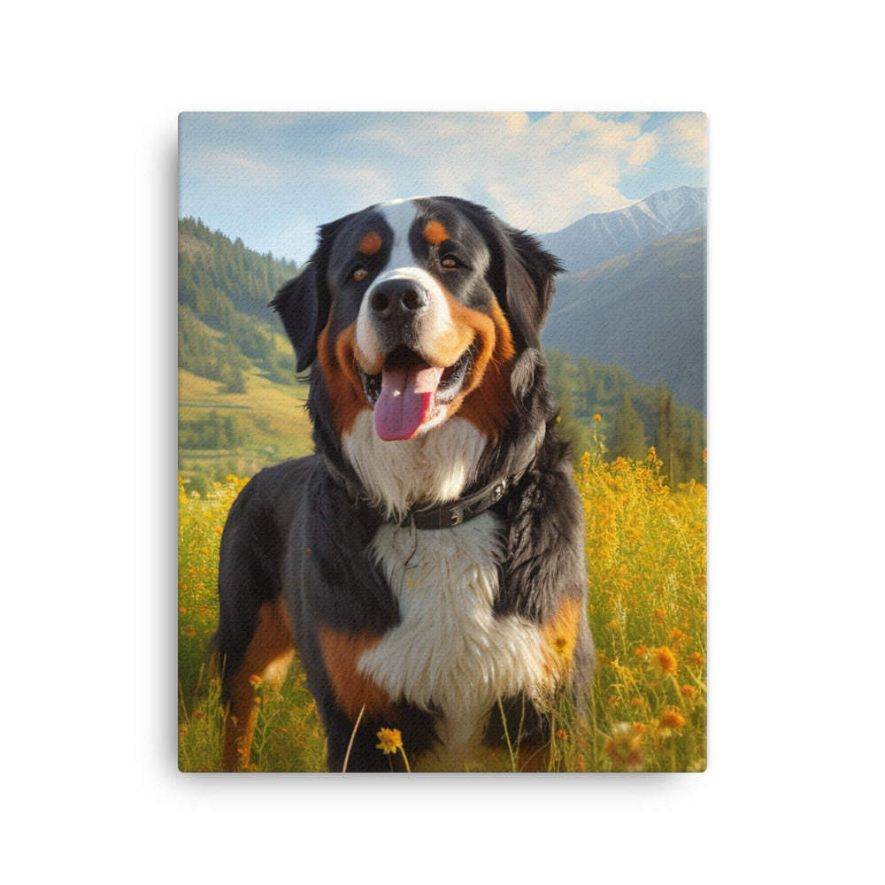 Majestic Bernese Mountain Dog Canvas - PosterfyAI.com