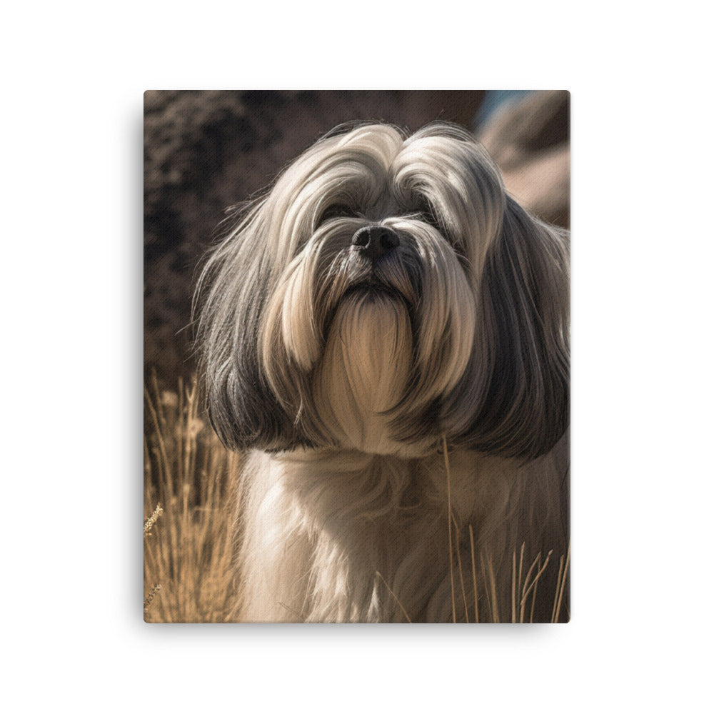 Lhasa Apso in Nature Canvas - PosterfyAI.com