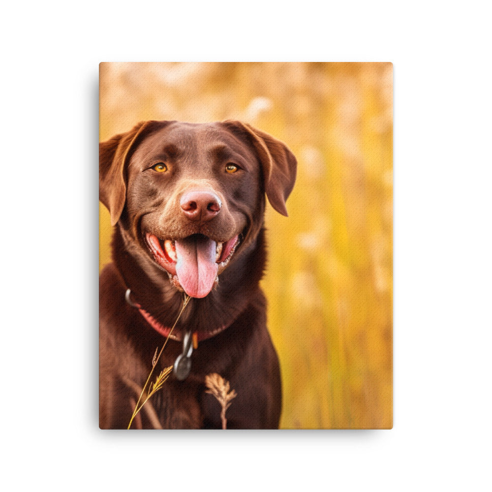 Labrador Retriever Posing in a Field Canvas - PosterfyAI.com