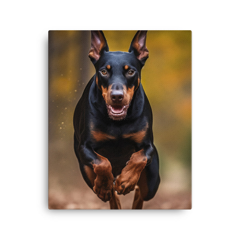 Doberman Pinschers love of running Canvas - PosterfyAI.com