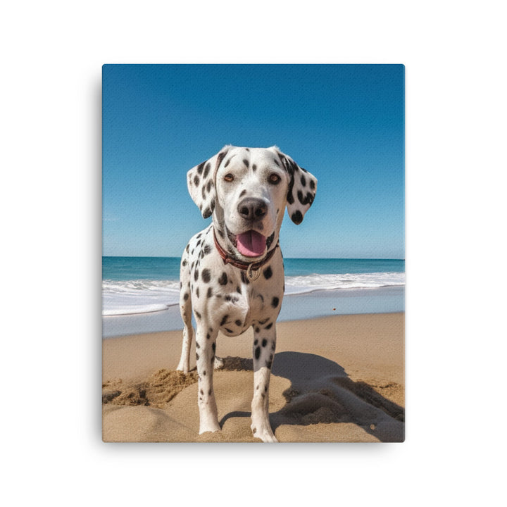 Dalmatian on the Beach Canvas - PosterfyAI.com