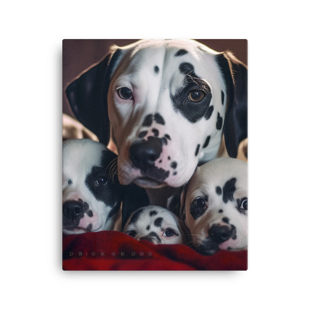 Dalmatian Family Time Canvas - PosterfyAI.com