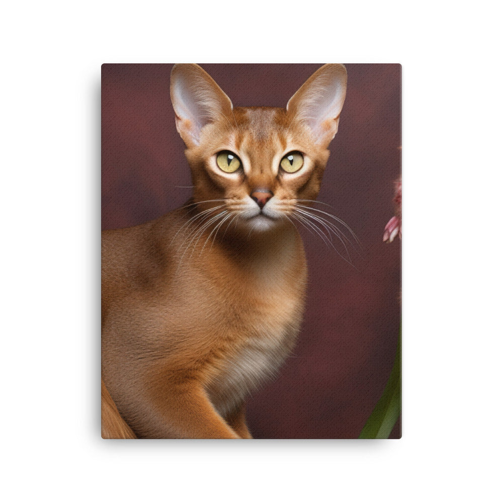 Enigmatic Aura of Abyssinian Cat Canvas - PosterfyAI.com