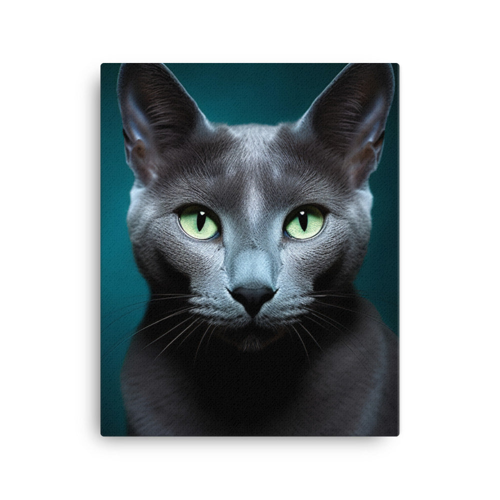 Charms of Russian Blue Cat Canvas - PosterfyAI.com