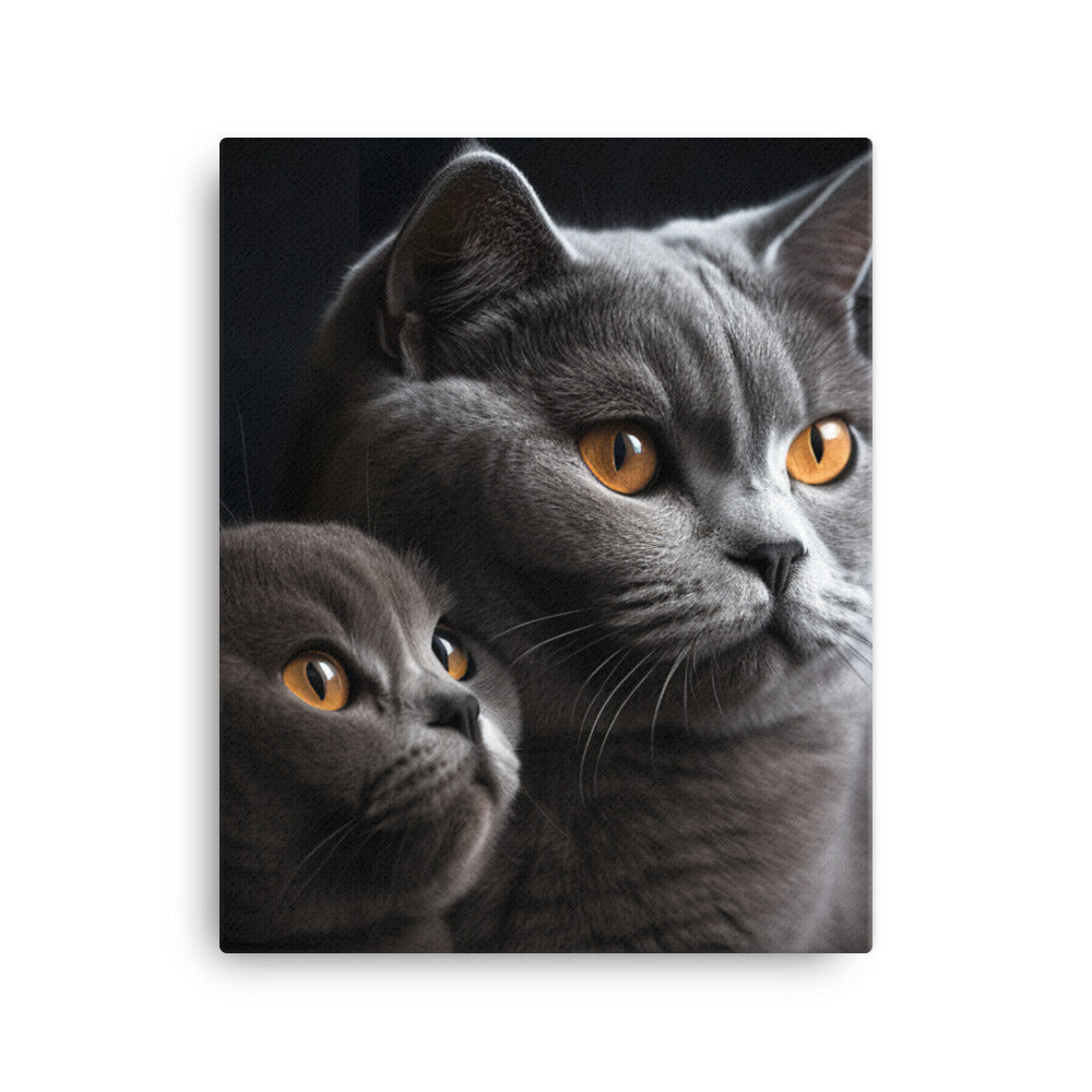 British Shorthair Cat Canvas - PosterfyAI.com