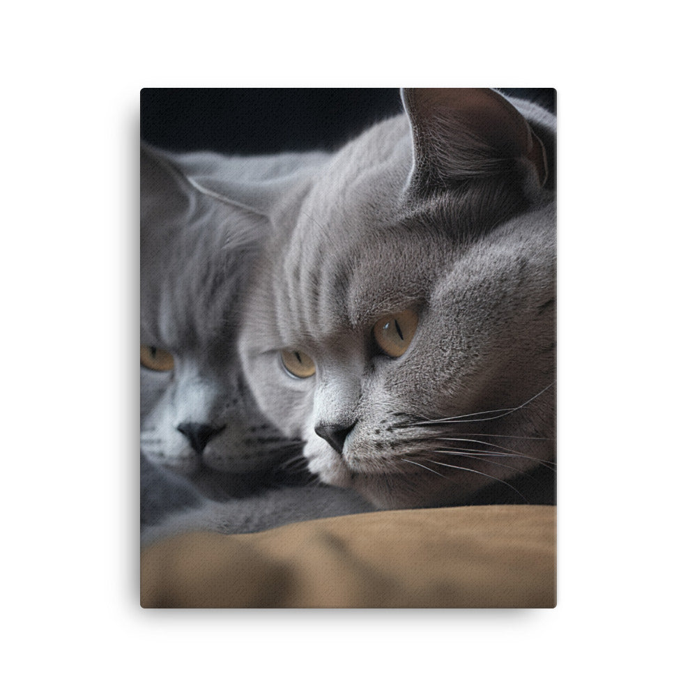 British Shorthair Cat Canvas - PosterfyAI.com