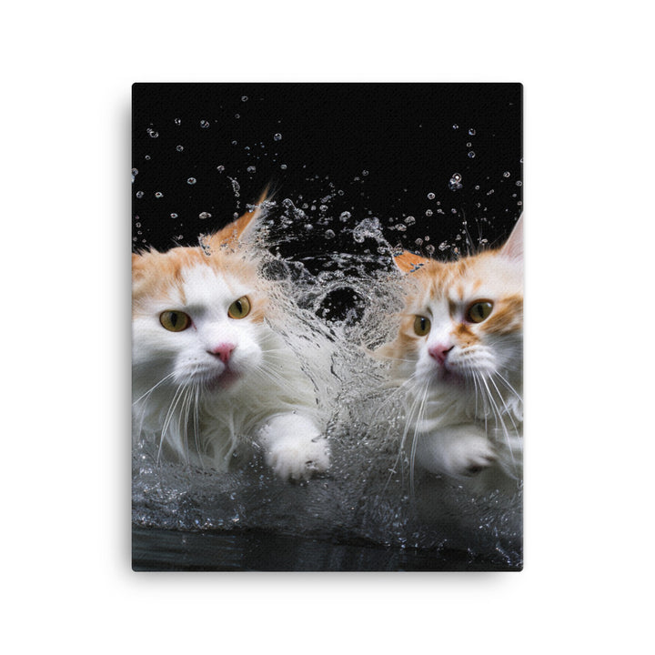 Graceful Turkish Van Cat Canvas - PosterfyAI.com