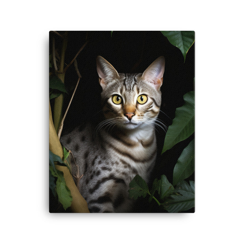 Egyptian Mau Cat Canvas - PosterfyAI.com