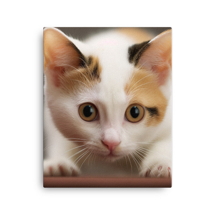 Japanese Bobtail Kitten Canvas - PosterfyAI.com