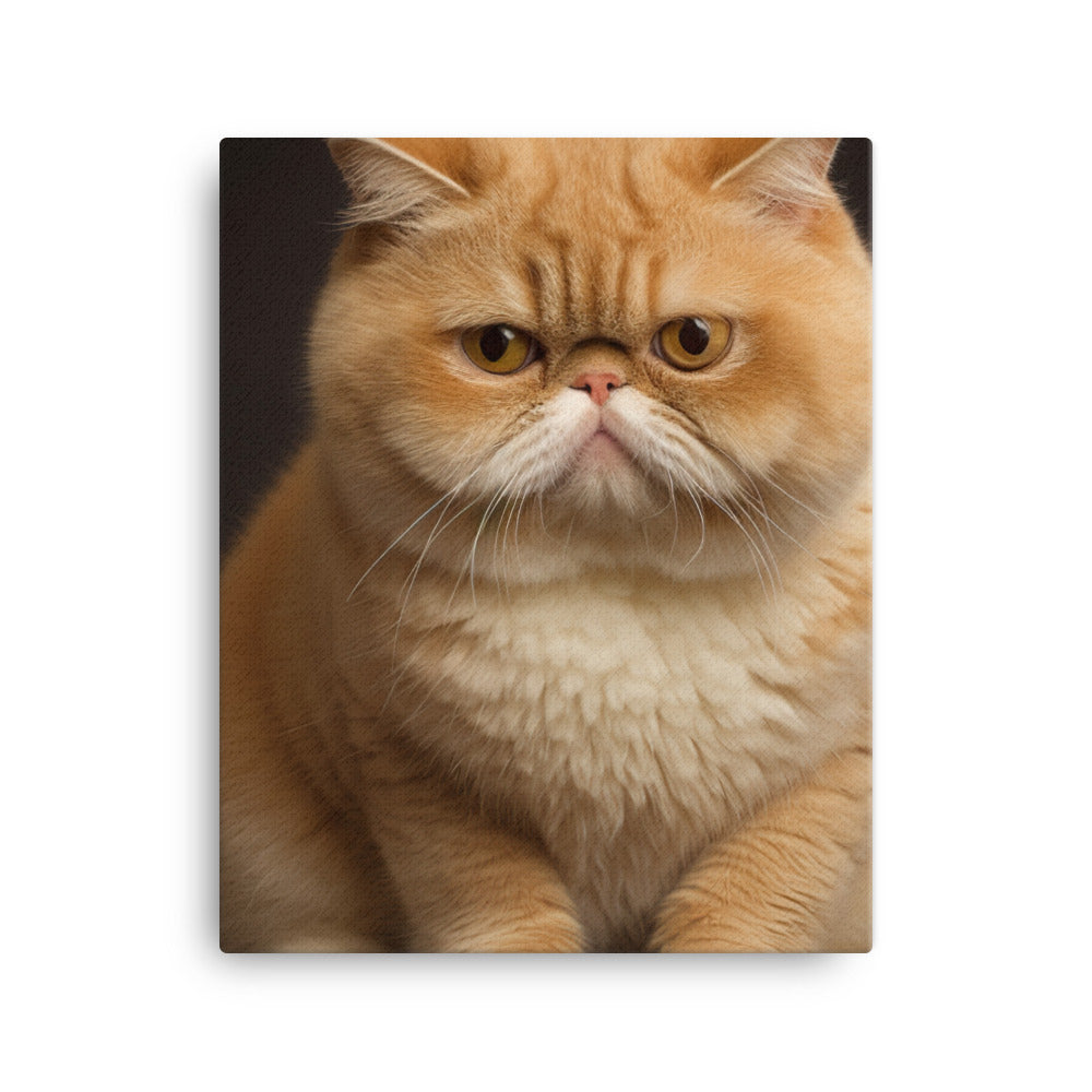 Elegance of Exotic Shorthair Cat Canvas - PosterfyAI.com