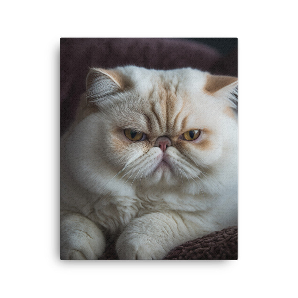 Elegance of Exotic Shorthair Cat Canvas - PosterfyAI.com