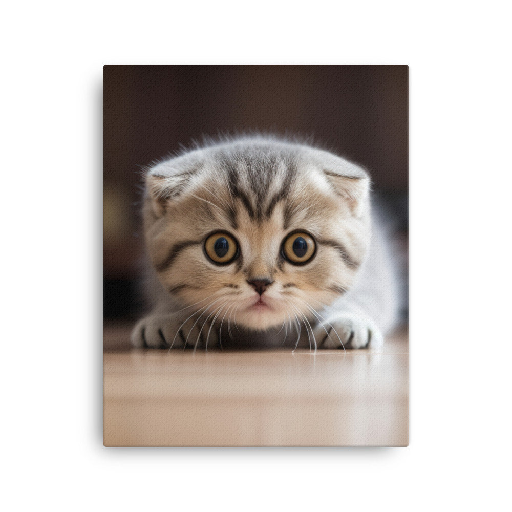 Scottish Fold Kitten Canvas - PosterfyAI.com