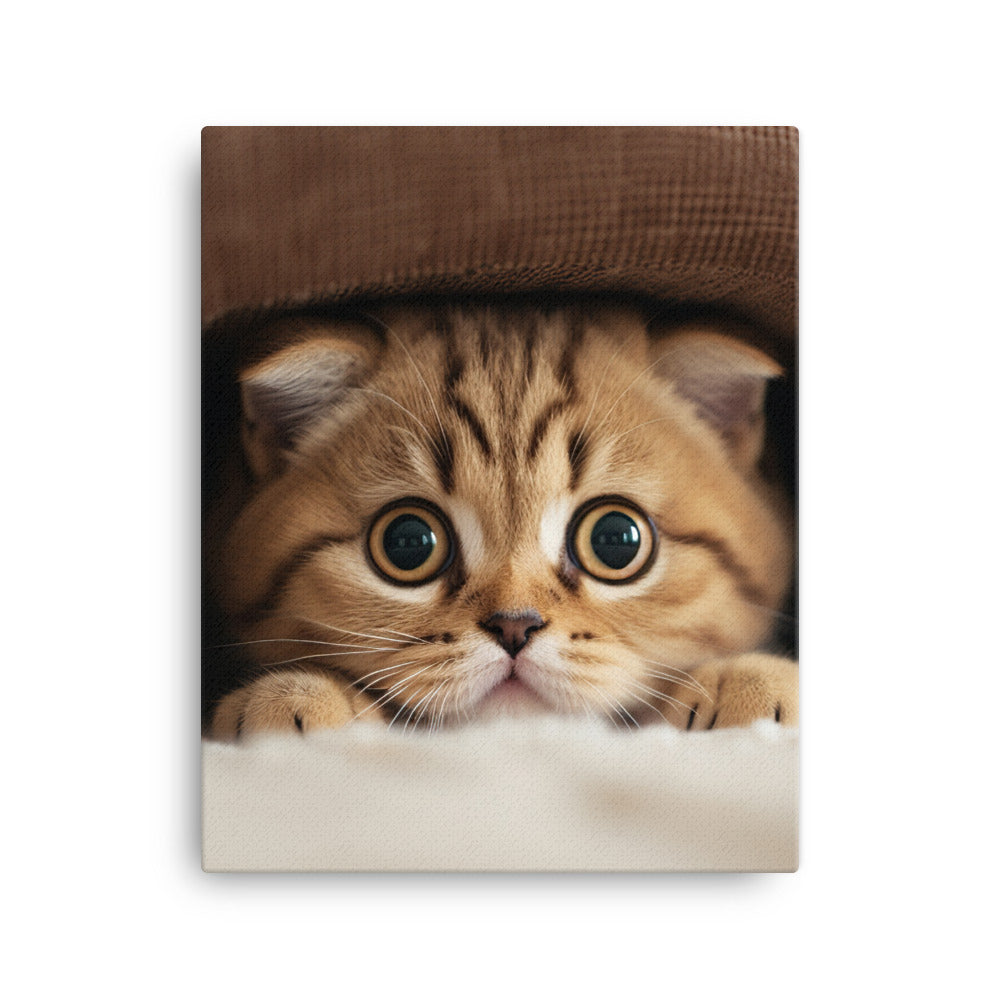 Scottish Fold Kitten Canvas - PosterfyAI.com