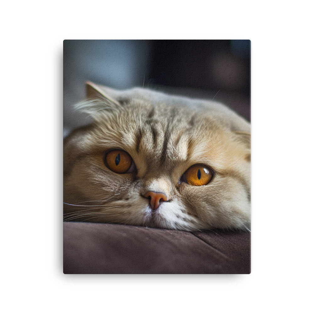 Scottish Fold Cat Canvas - PosterfyAI.com