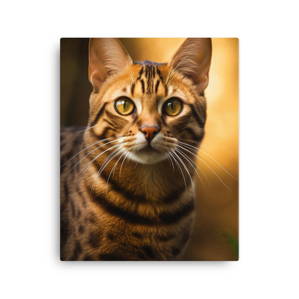 Majestic Beauty of Bengal Cat Canvas - PosterfyAI.com