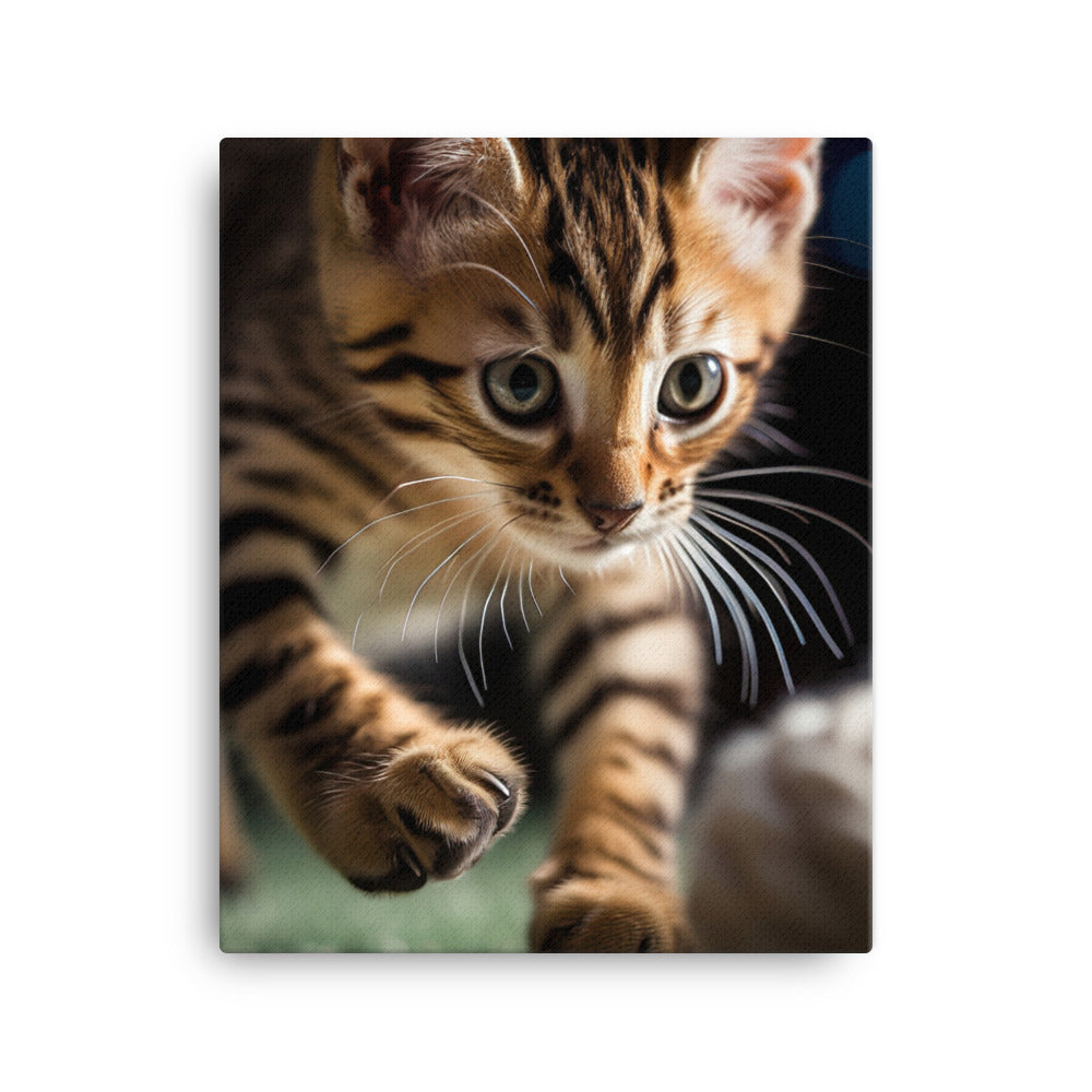 Bengal Kitten Canvas - PosterfyAI.com