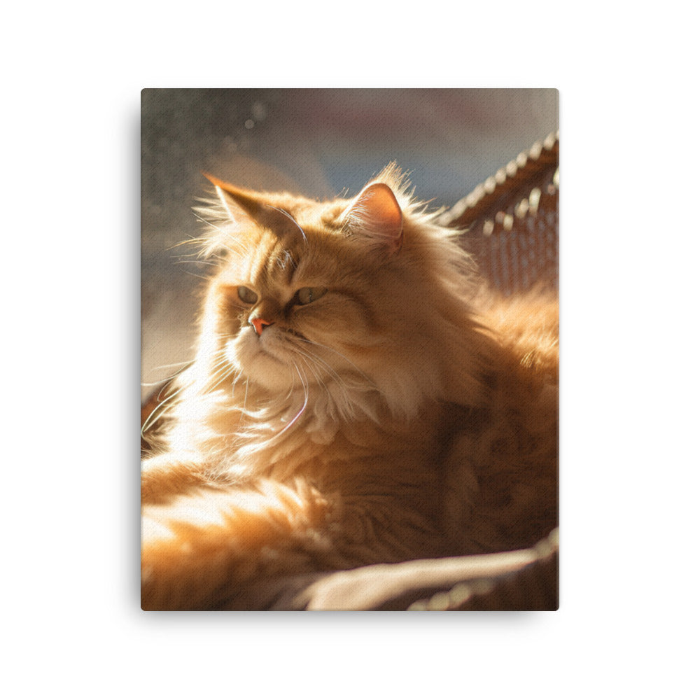 Persian Cat Relaxation Canvas - PosterfyAI.com