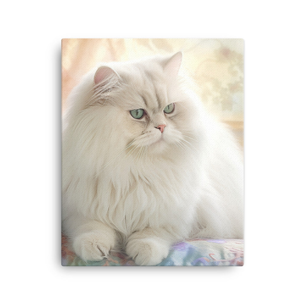 Persian Cat in Dreamy Pastel Canvas - PosterfyAI.com