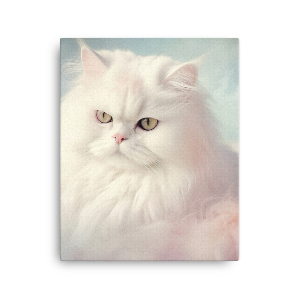 Persian Cat in Dreamy Pastel Canvas - PosterfyAI.com