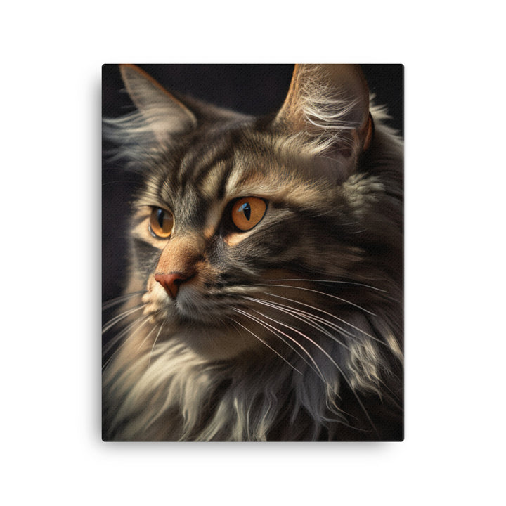 Majestic Maine Coon Portrait Canvas - PosterfyAI.com