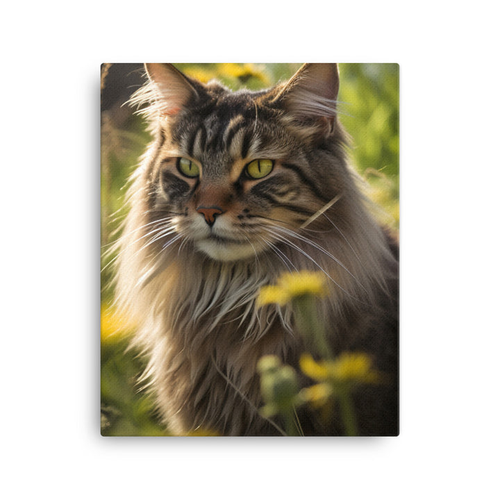 Maine Coon in Natural Habitat Canvas - PosterfyAI.com