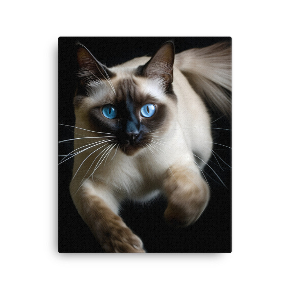 Graceful Siamese in Motion Canvas - PosterfyAI.com