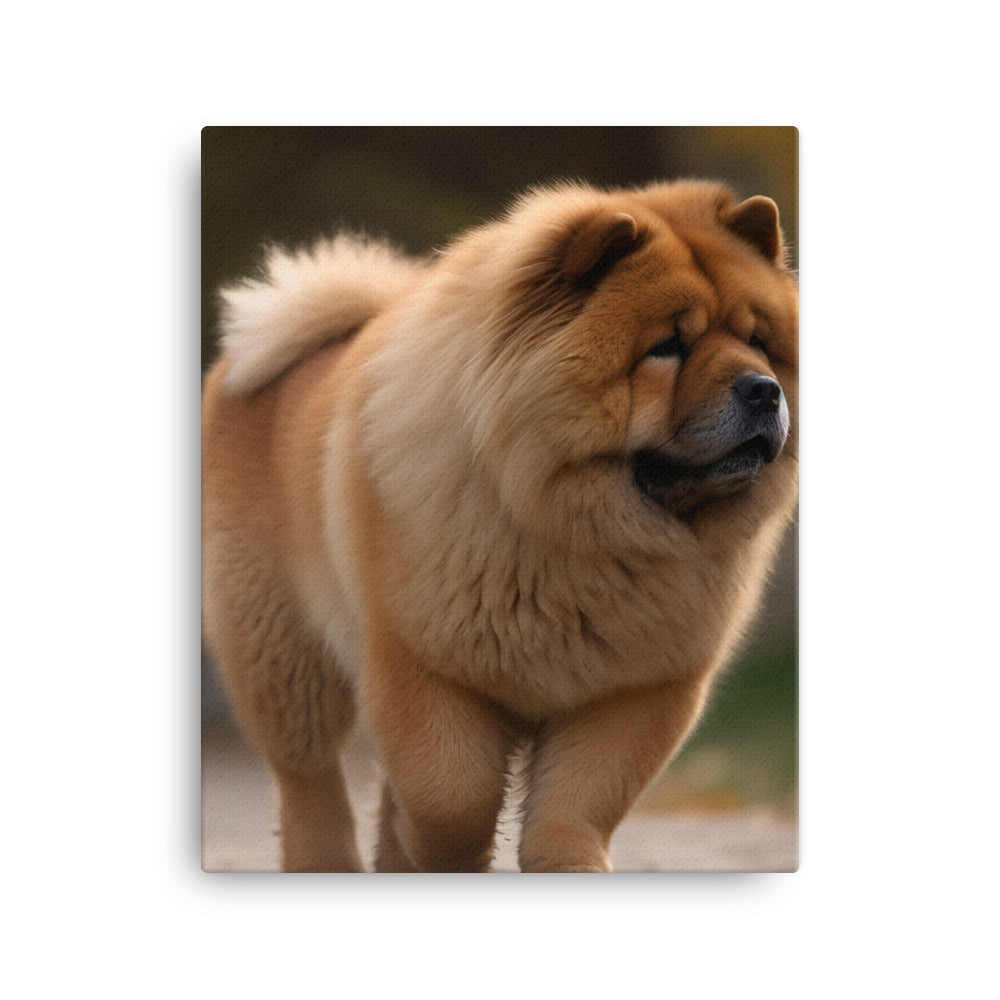 Chow Chow Taking a Leisurely Stroll Canvas - PosterfyAI.com