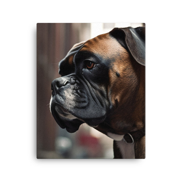 Boxer in the City Canvas - PosterfyAI.com
