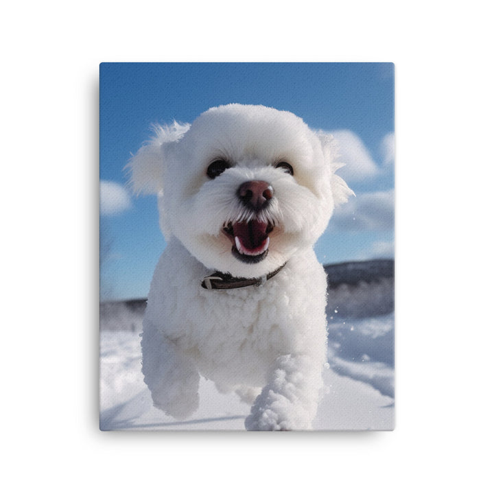 Bichon Frise in the Snow Canvas - PosterfyAI.com