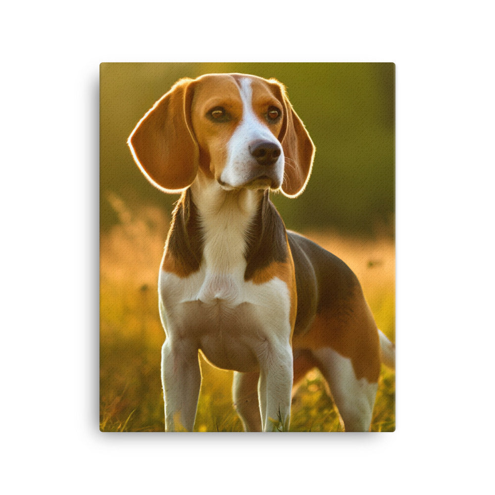 Beagle on the hunt Canvas - PosterfyAI.com