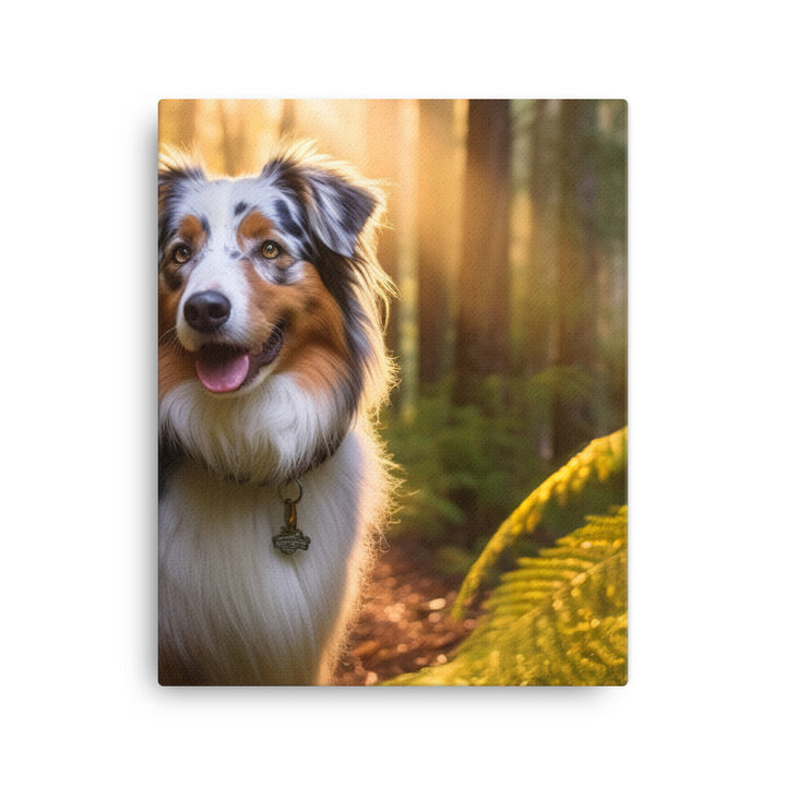 Australian Shepherd as it hikes Canvas - PosterfyAI.com