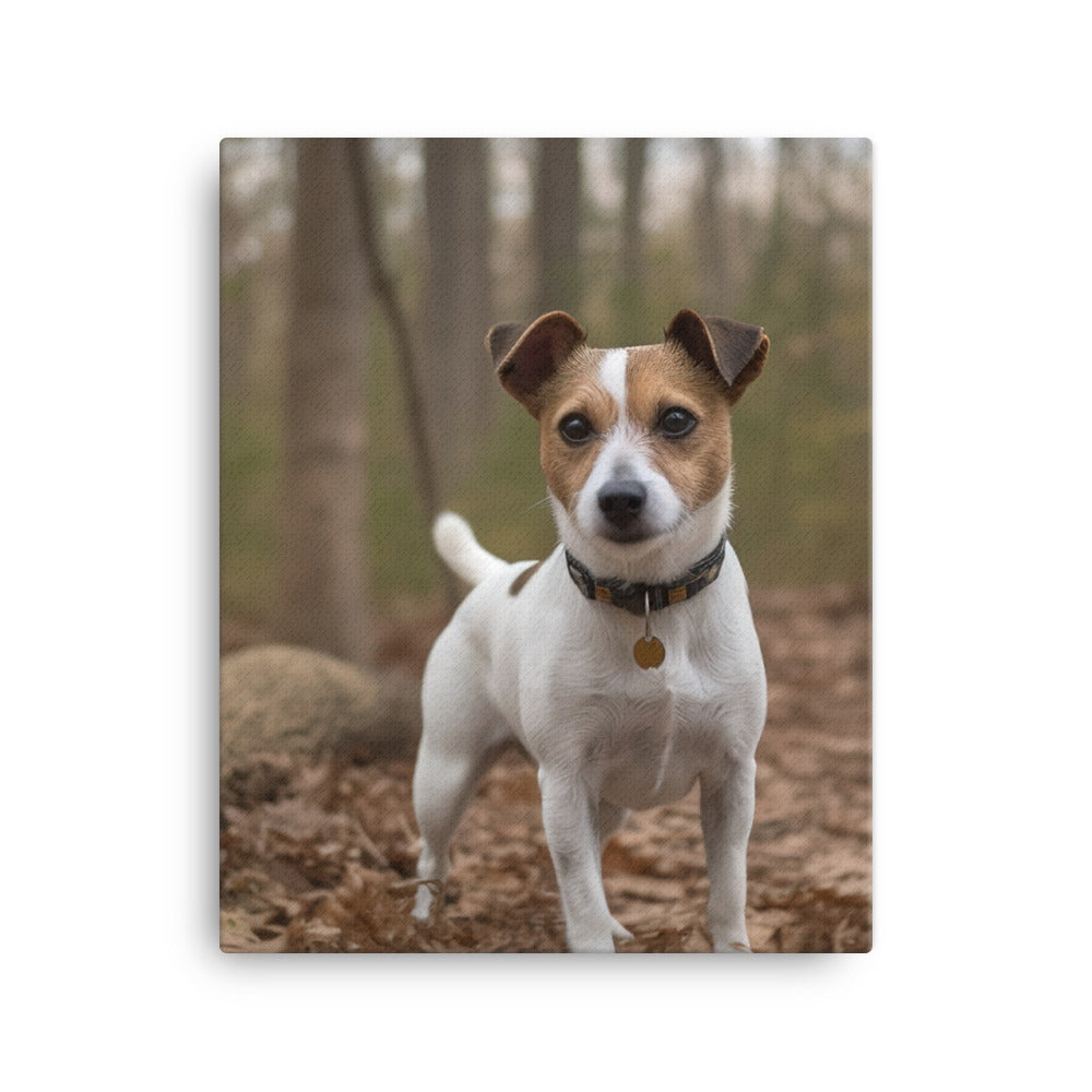 Adorable Jack Russell Terrier Posing for Camera Canvas - PosterfyAI.com