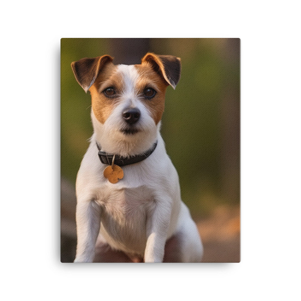 Adorable Jack Russell Terrier Posing for Camera Canvas - PosterfyAI.com