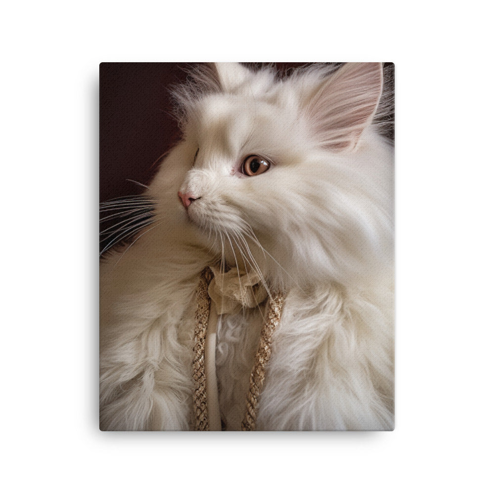 French Angora Bunnys Majestic Beauty Canvas - PosterfyAI.com