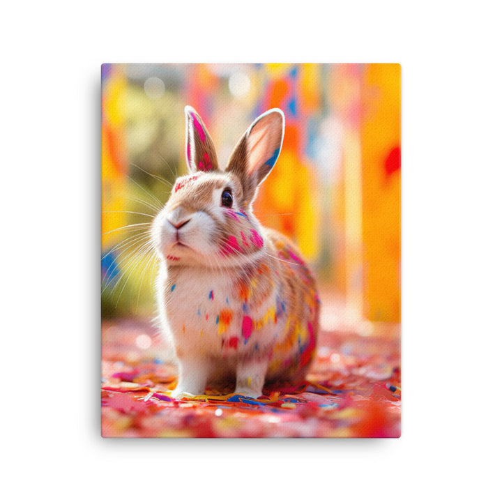 Playful English Spot Bunny Canvas - PosterfyAI.com